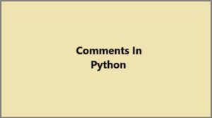 Python Comments