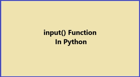 Python input() function